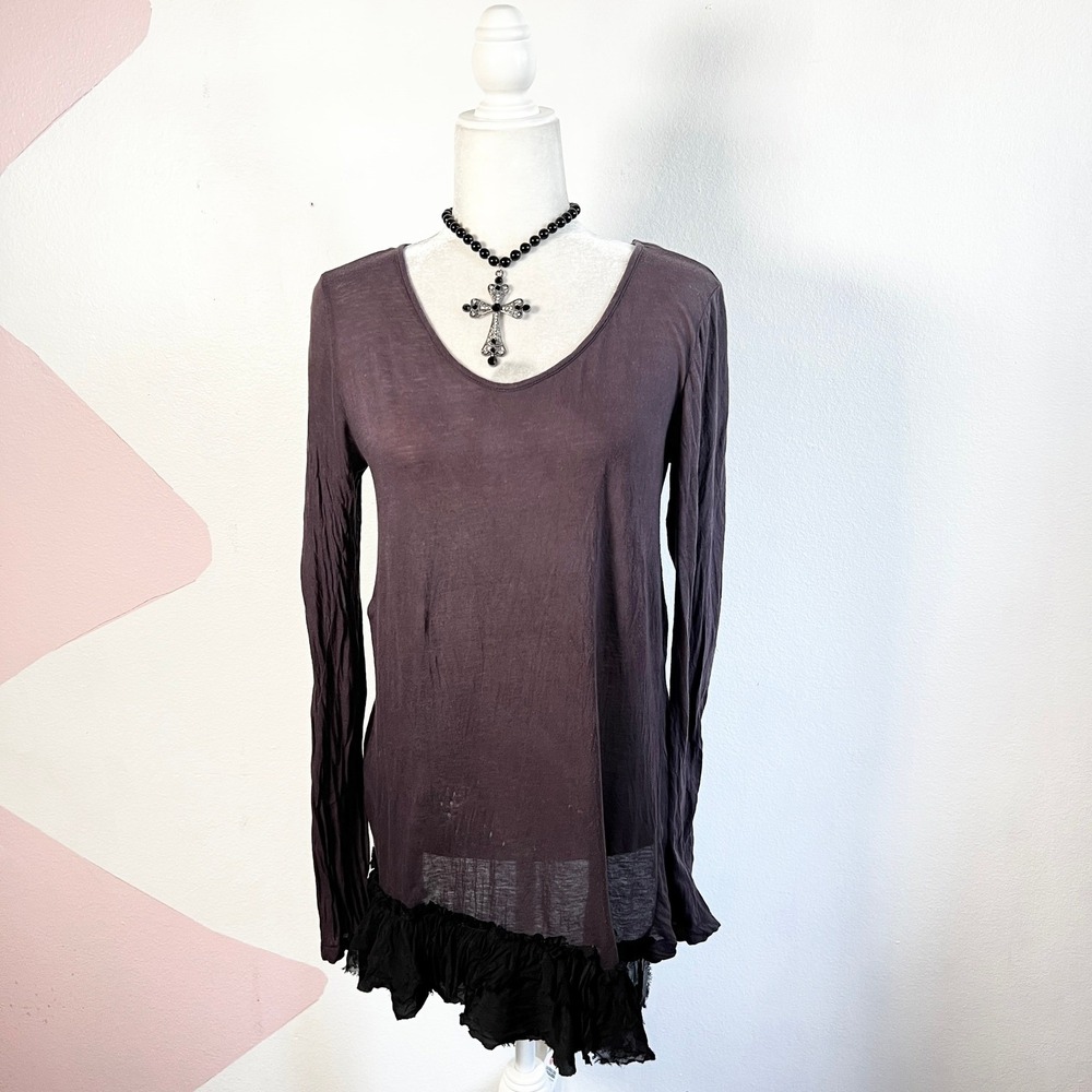 Pas De Calais Tunic With Ruffle Top Sz Small Fairy Grunge Distressed